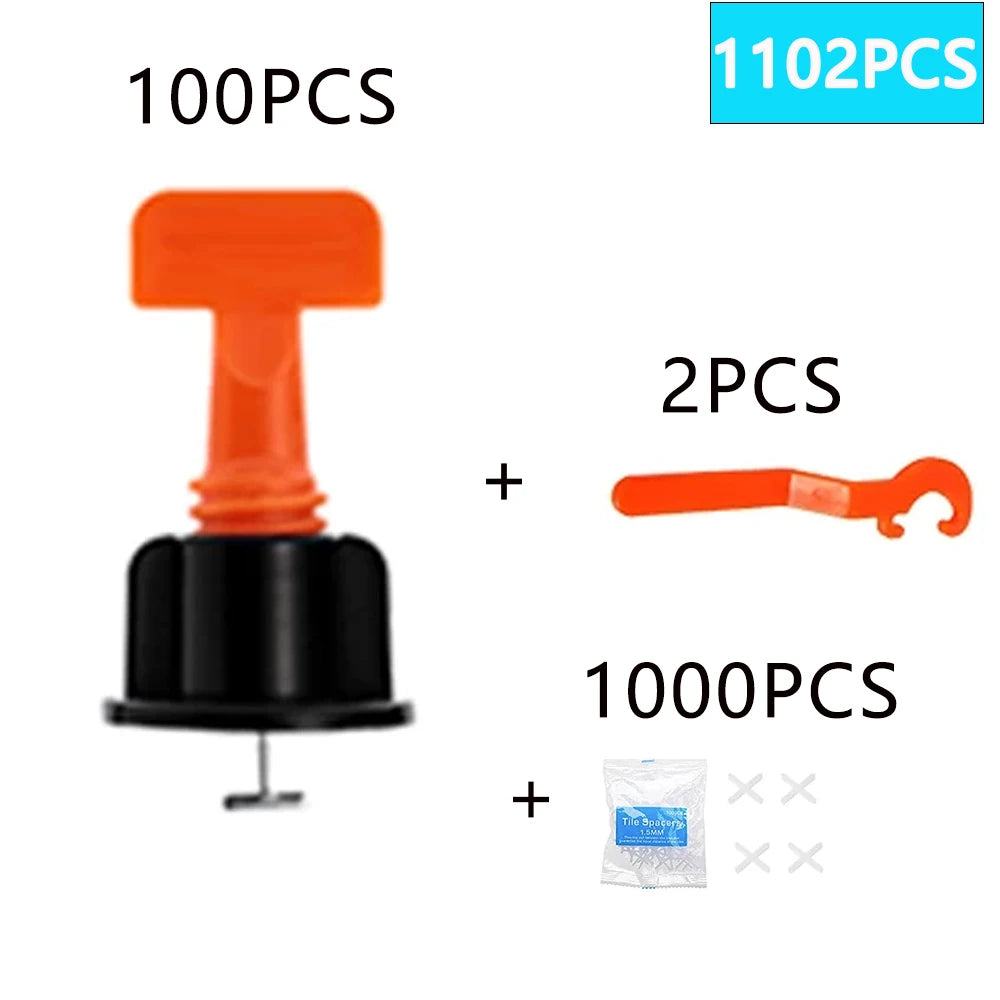 11-1202PCS Floor Tile Leveling System Clips Construction Tool Set Leveler Adjuster Tile Wall Laying Manual Tools Locator Spacers