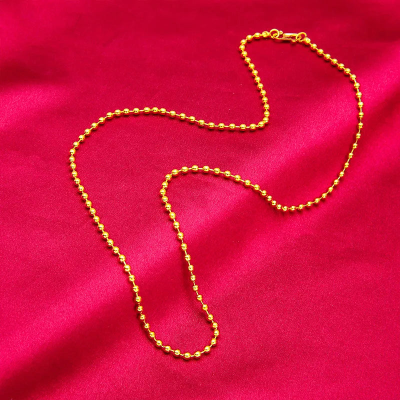 24K Gold S-Clasp Necklace | AU999 Pure Gold, iconic S-shaped clasp, shiny chain, elegant and versatile for daily wear