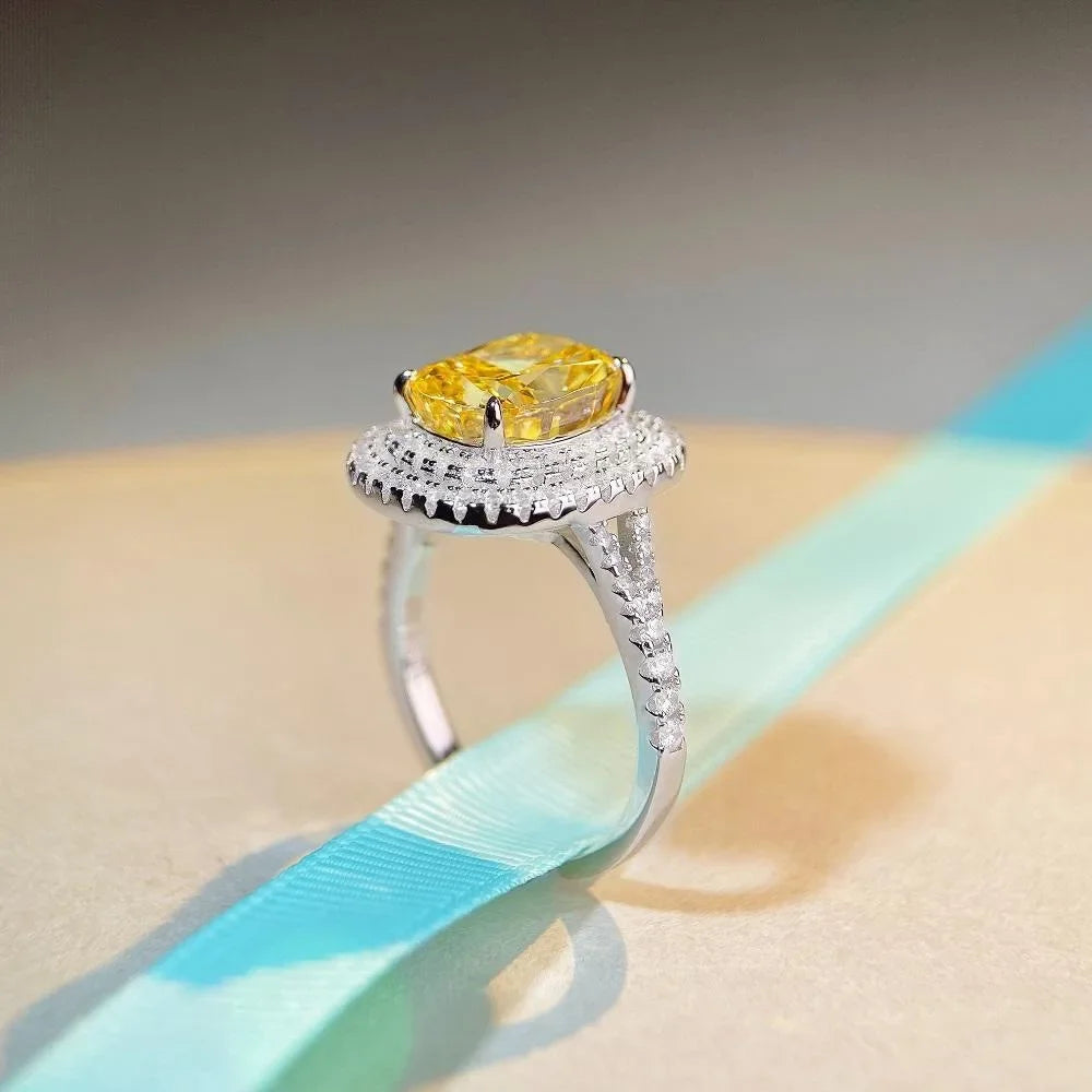 Eldorado Gold  Luxury Solid Platinum PT950 Women's Diamond Ring Ring Full Diamond Moissanite Diamond Ring