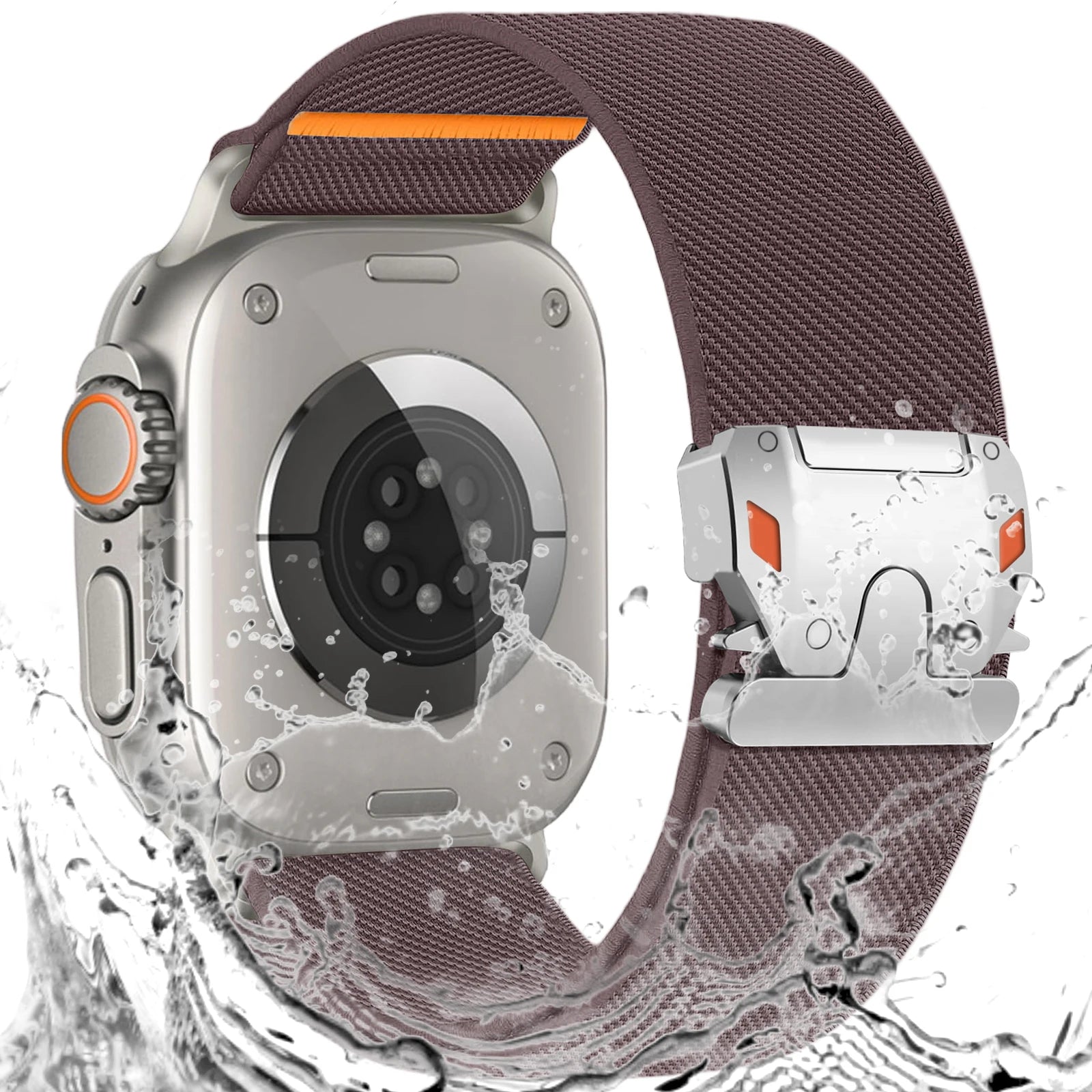 Parachute Buckle Nylon Band Compatible with Apple Watch，Stretchy Waterproof Fabric Strap for Men Women，Series 10 9 8 7 6 5 4 3 S