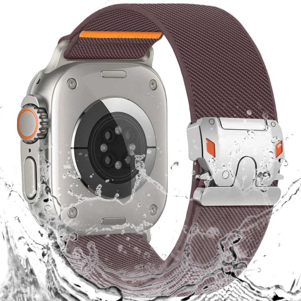 Parachute Buckle Nylon Band Compatible with Apple Watch，Stretchy Waterproof Fabric Strap for Men Women，Series 10 9 8 7 6 5 4 3 S