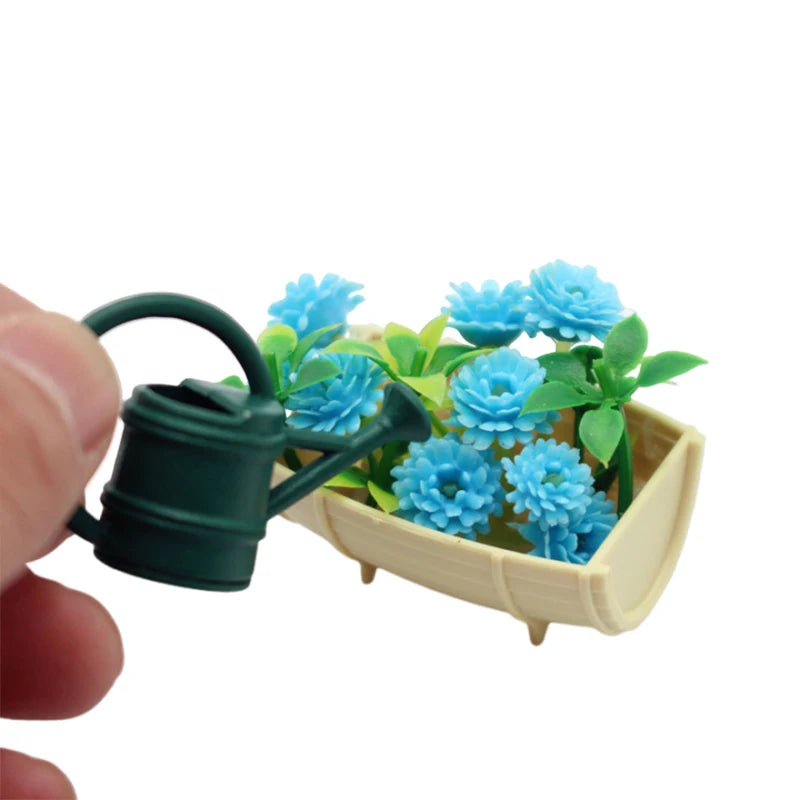 1/12 Dollhouse Simulation Watering Can Spade Scissors Set Dollhouse Miniature Gardening Tools Dolls House Micro Landscape Decor