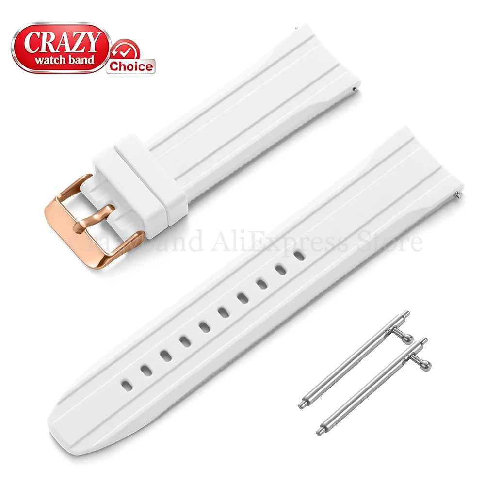 Soft Silicone Watch Band Bracelet for Seiko for Citizen for Casio Women Men‘s Wrist Belt High Elasticity Bracelet 20mm22mm Strap