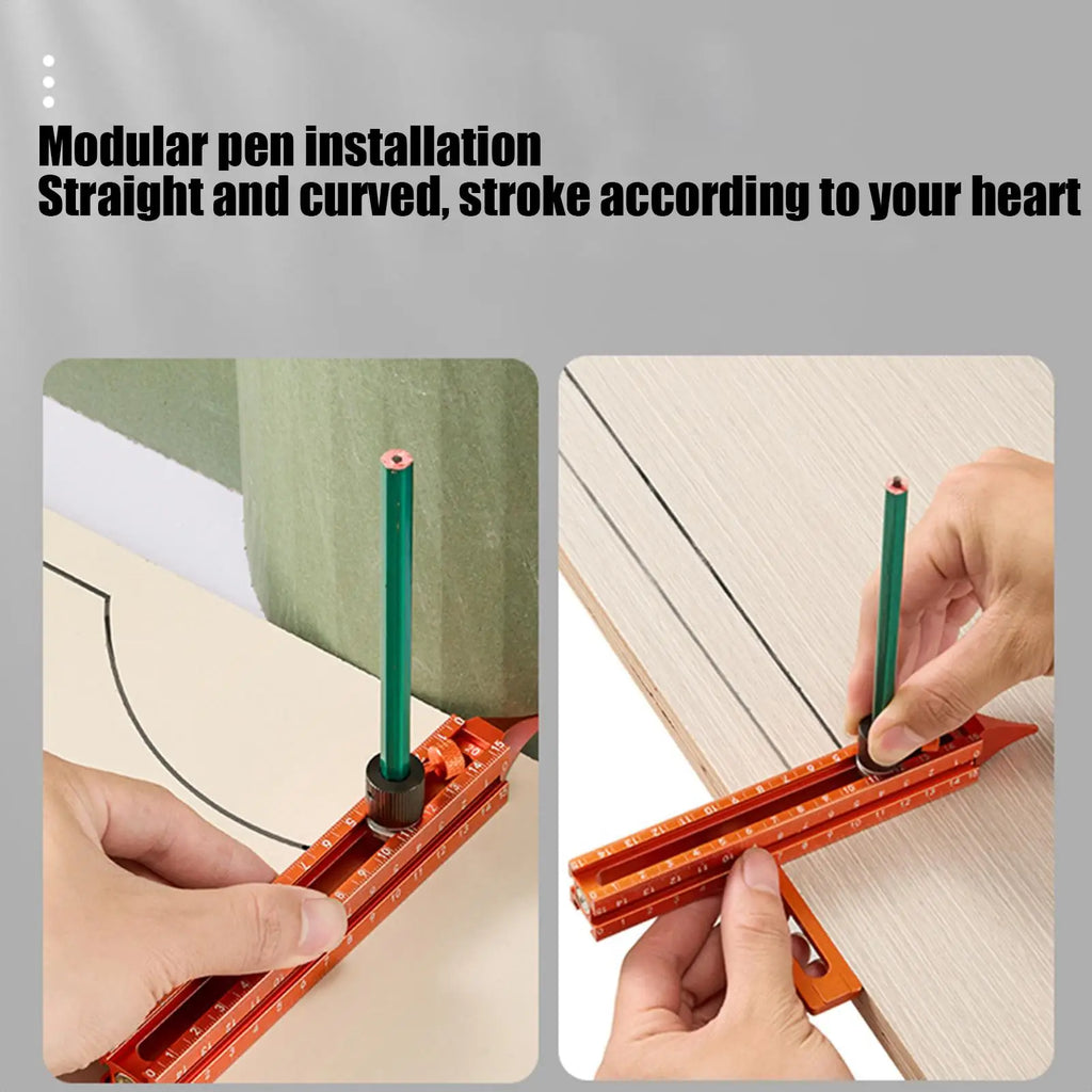 Woodworking Ruler Magnetic Base 4-Sided Tool Metal Precision Ruler For Carpenter Carpentry Construction Miter Cutting Working