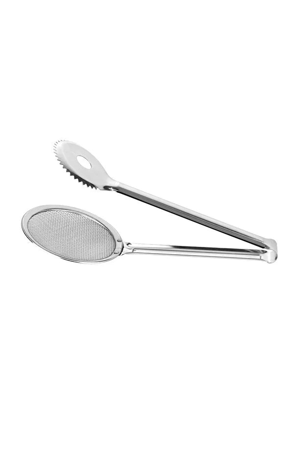Simple Strainer Frying Tongs Kitchen Cooking Draining Tongs