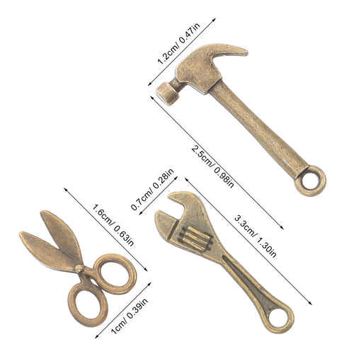 10 Sets Miniature Dollhouse Realistic Alloy Repair Crafting Tools Simulation Construction Site Accessories Wrench Scissors
