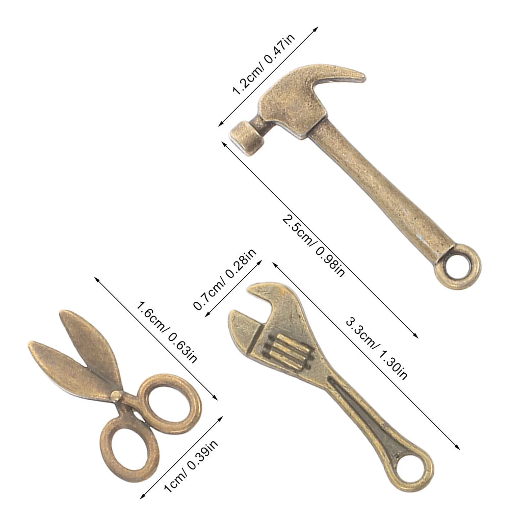 10 Sets Miniature Dollhouse Realistic Alloy Repair Crafting Tools Simulation Construction Site Accessories Wrench Scissors