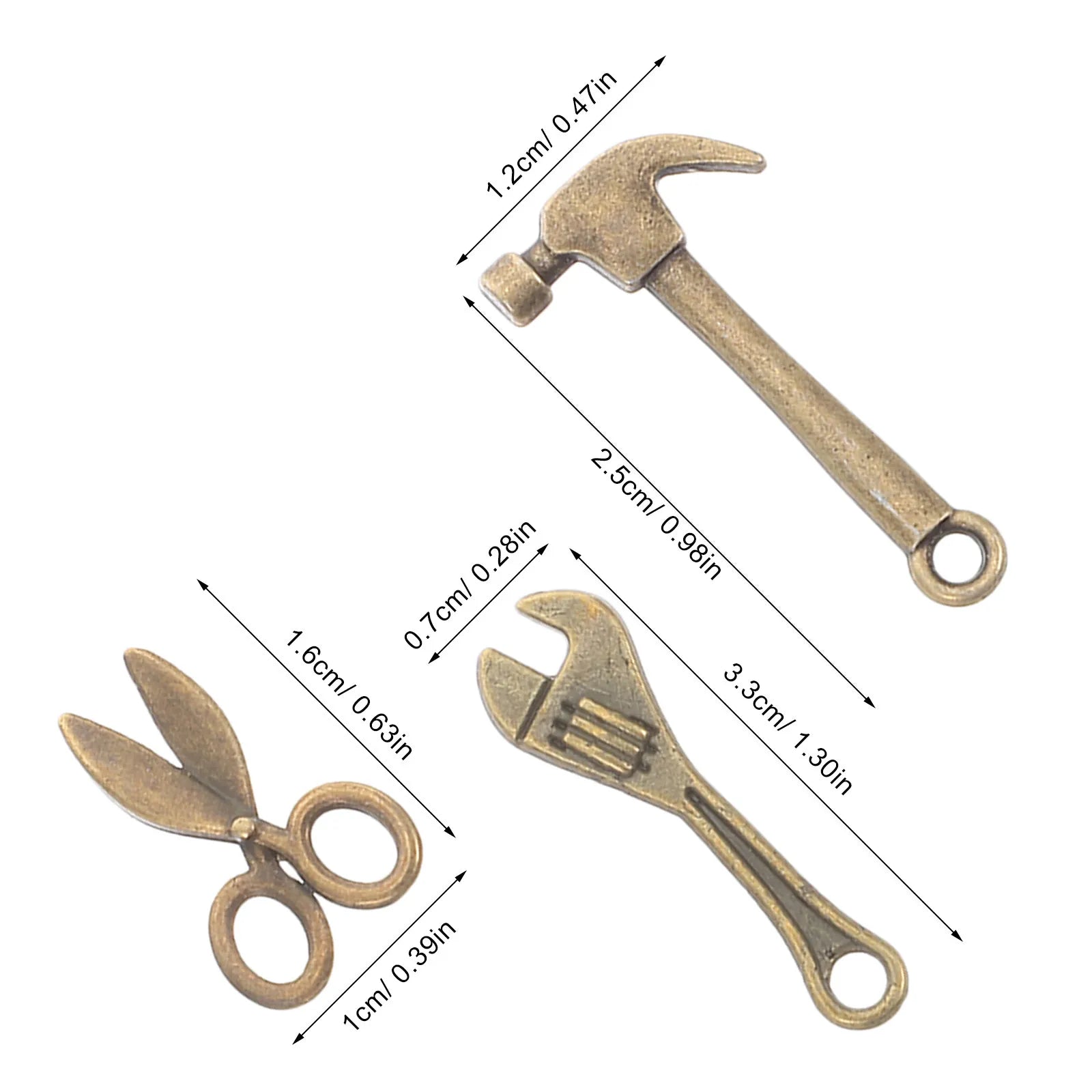 10 Sets Miniature Dollhouse Realistic Alloy Repair Crafting Tools Simulation Construction Site Accessories Wrench Scissors