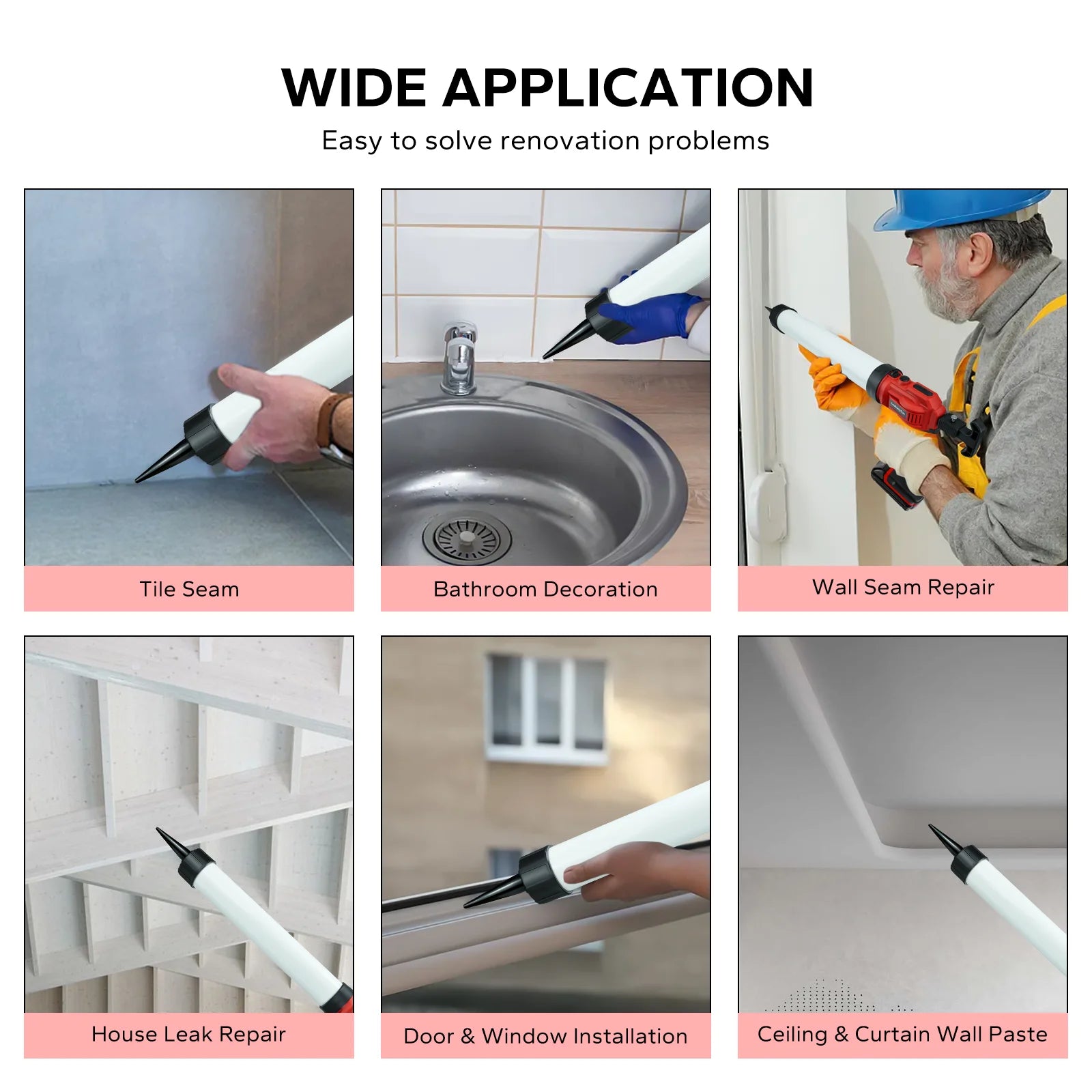 Cordless Sausage Caulking Gun 20oz/600ml Electric Sealant Adhesive Gun 4 Speed Filling Sealing Repair for Milwaukee 18V Battery