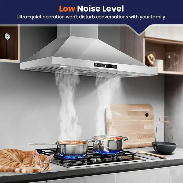 Wall Mount Range Hood 30 Inch, 700 CFM Kitchen Hood Stainless Steel