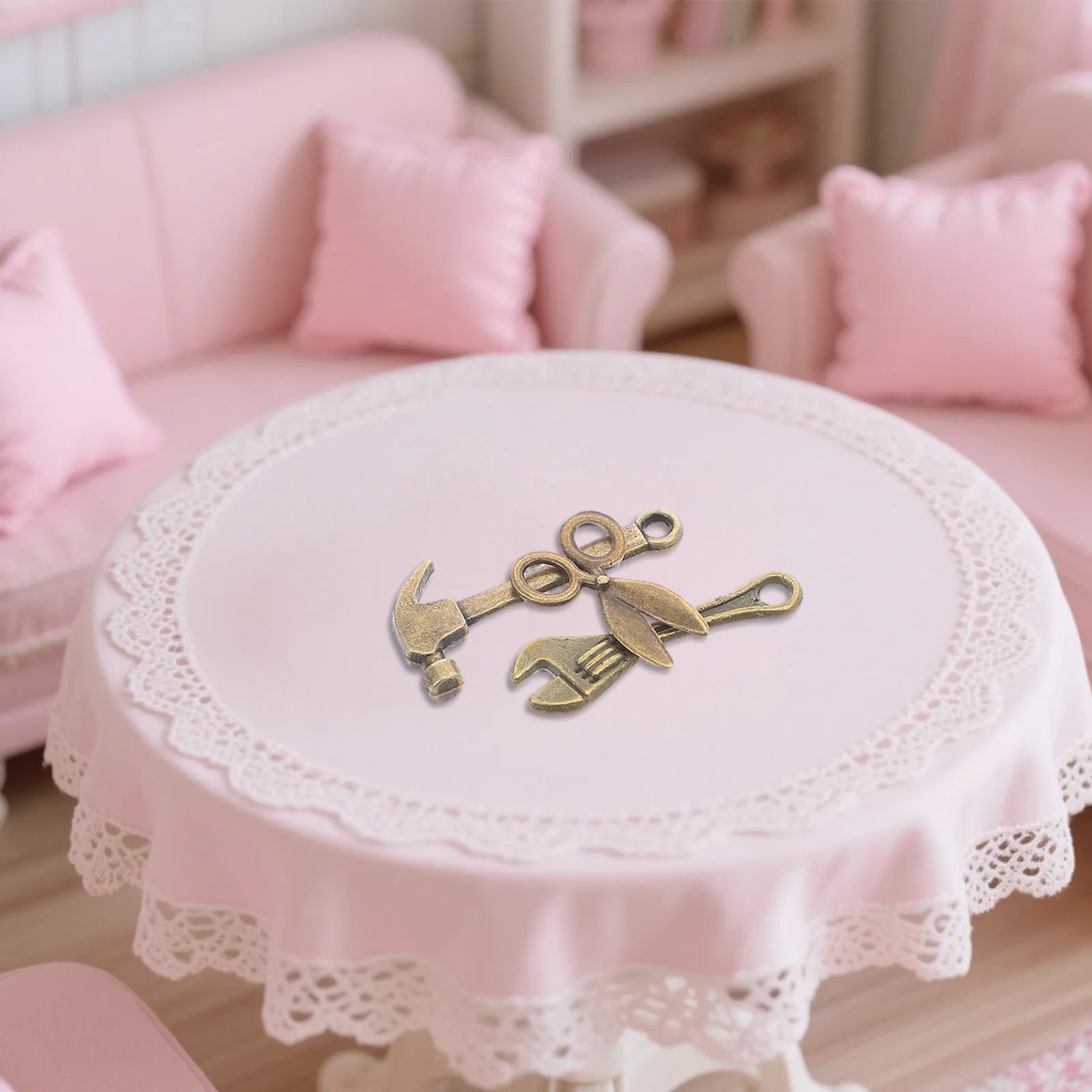 10 Sets Miniature Dollhouse Realistic Alloy Repair Crafting Tools Simulation Construction Site Accessories Wrench Scissors