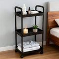 4 5 Tier Heavy Duty Rolling Storage Cart Multipurpose Shelving Unit, Sturdy Plastic Construction, Easy Assembly, No Tools Requi