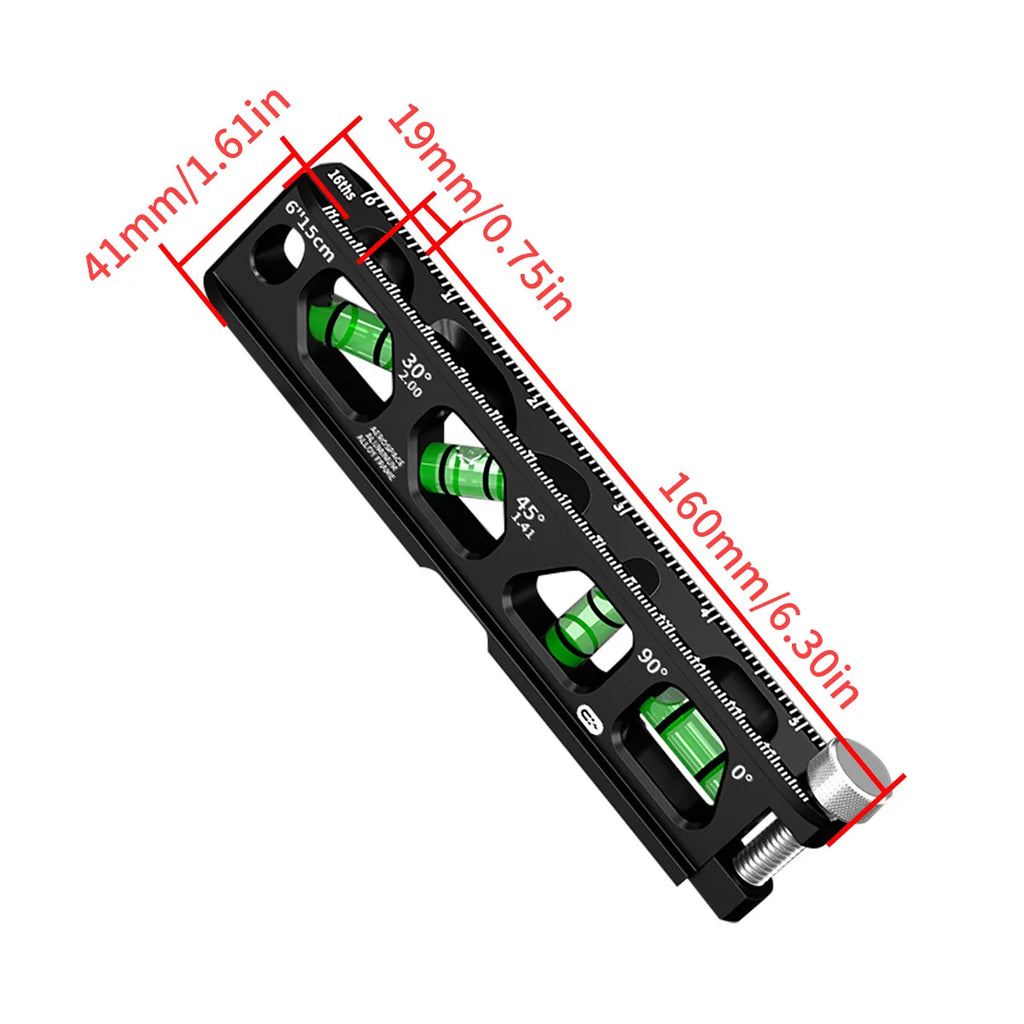 6 Inch Magnetic Torpedo Level with 4 Bubble Vials, V-Groove Magnetic Rails, Orange Aluminum Alloy Construction Diy Hand Tools