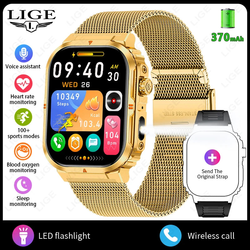 Men‘s Smart Watch 3ATM Waterproof Military Sport Fitness Women Smart Bracelet Blood Pressure Monitor Smartwatch Men Android iOS