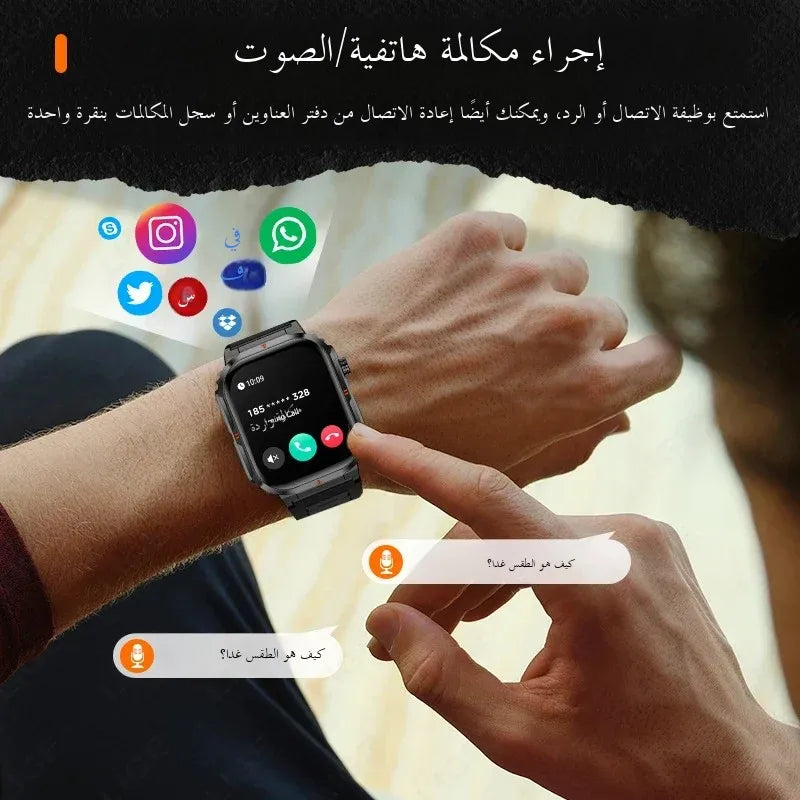 Men‘s Smart Watch 3ATM Waterproof Military Sport Fitness Women Smart Bracelet Blood Pressure Monitor Smartwatch Men Android iOS