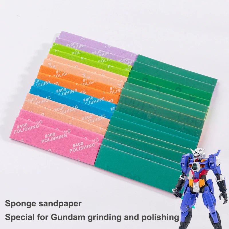 9Pcs/set 400~1200 Semi-rigid Sanding Sticks For Assembling Model Build Tools Hobby DIY MS-E Plastic Model Polishing Rod