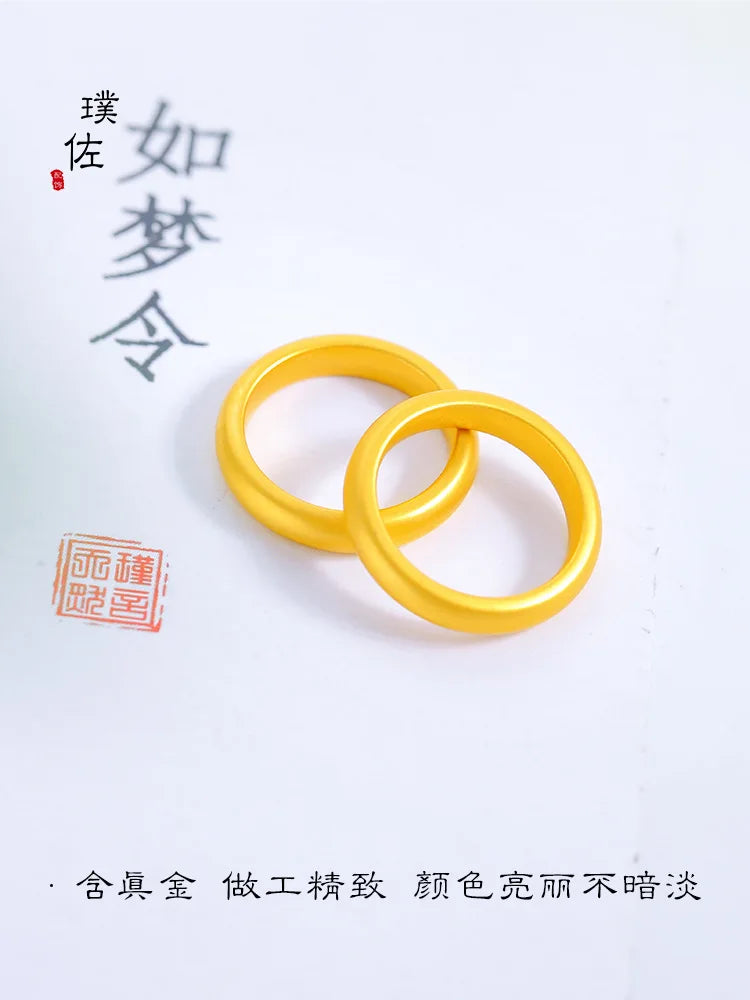 Kryos Jewelry Unisex 24K AU999 Gold Band Ring - Sleek Plain Design, High-Quality Pure Gold Jewelry for All