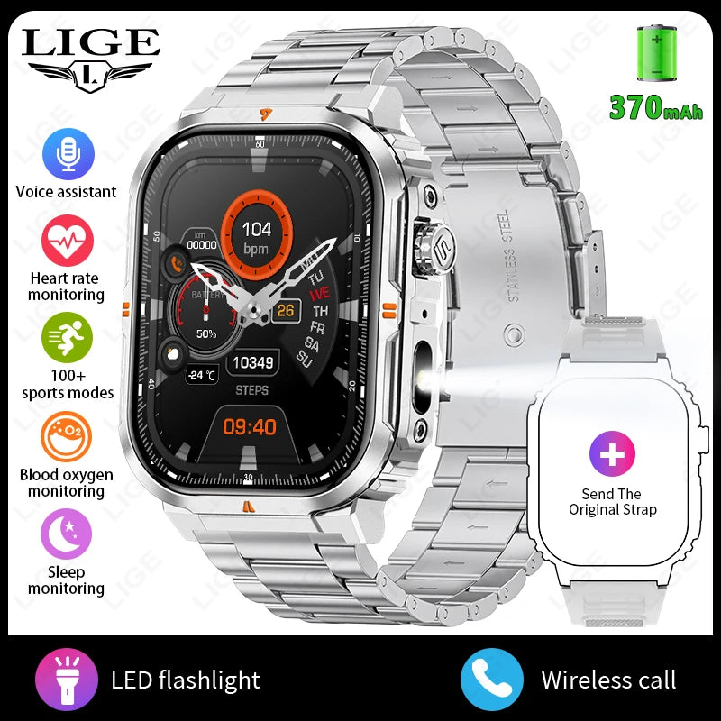 Men‘s Smart Watch 3ATM Waterproof Military Sport Fitness Women Smart Bracelet Blood Pressure Monitor Smartwatch Men Android iOS