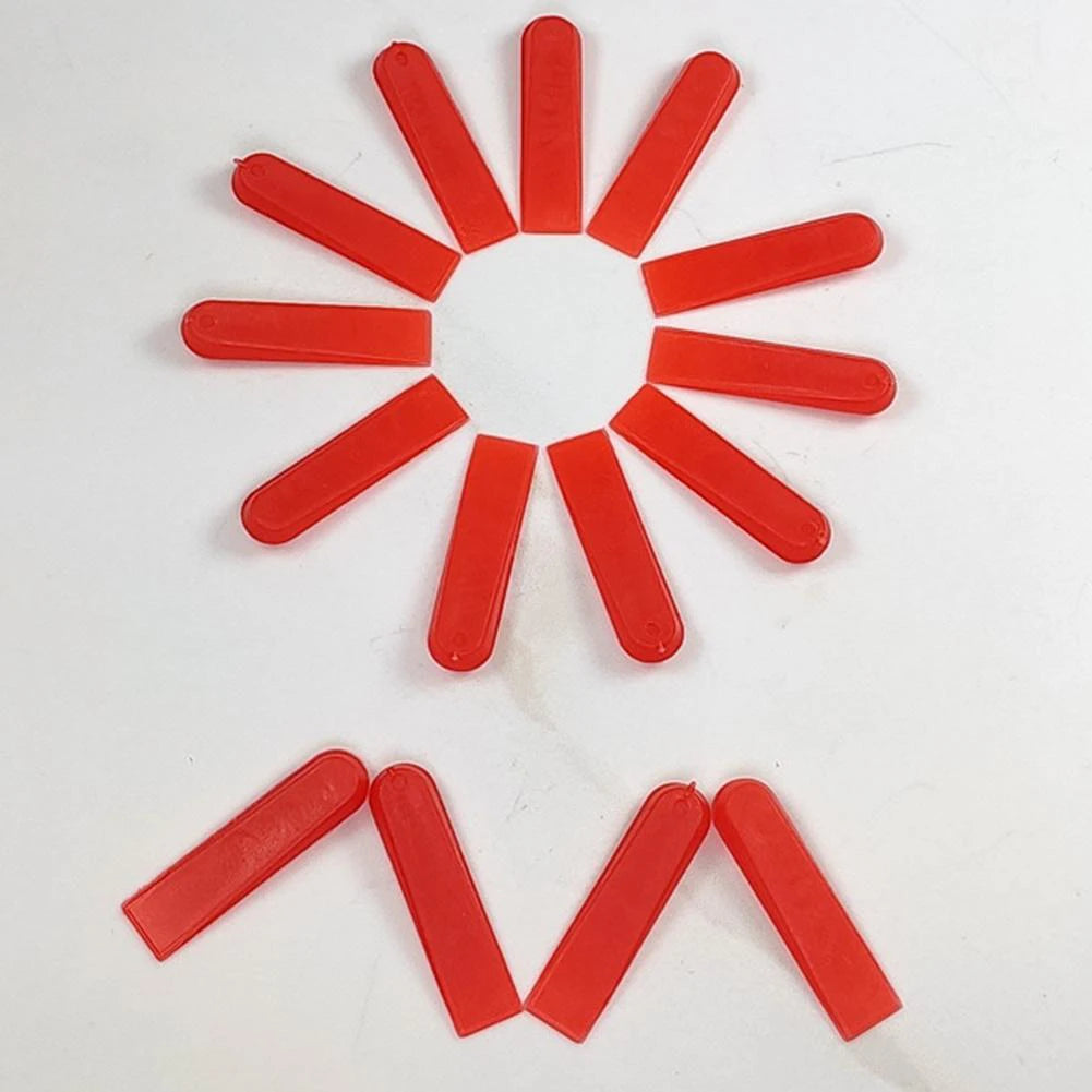 100/200pcs Tile Spacers Plastic Tile Leveling System Reusable Laying Level Wedges Red Leveler Wall Flooring Tiling Tools