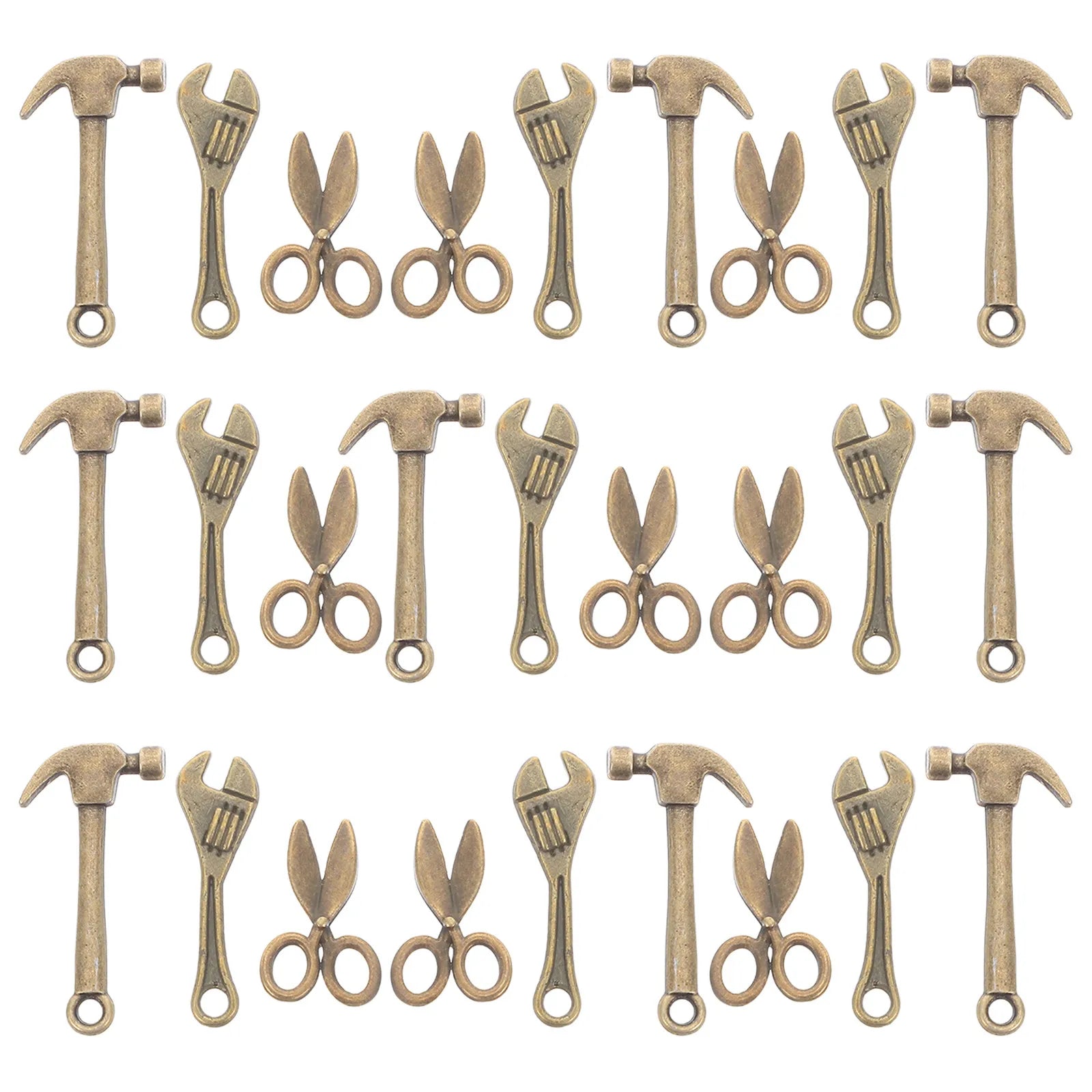 10 Sets Miniature Dollhouse Realistic Alloy Repair Crafting Tools Simulation Construction Site Accessories Wrench Scissors