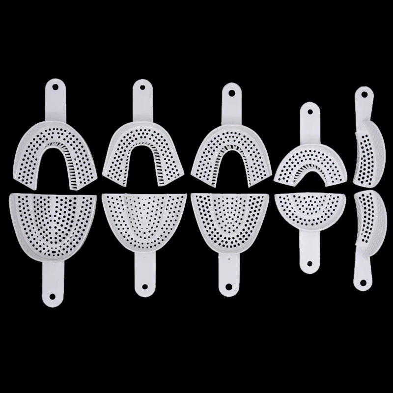 1pair Disposable Dental Impression Tray Plastic Teeth Holder Plaster Trays Spoon Oral Hygiene Dentist Tools