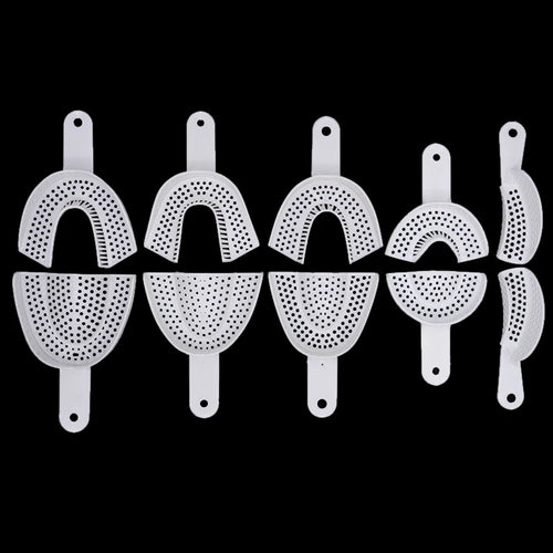 1pair Disposable Dental Impression Tray Plastic Teeth Holder Plaster Trays Spoon Oral Hygiene Dentist Tools