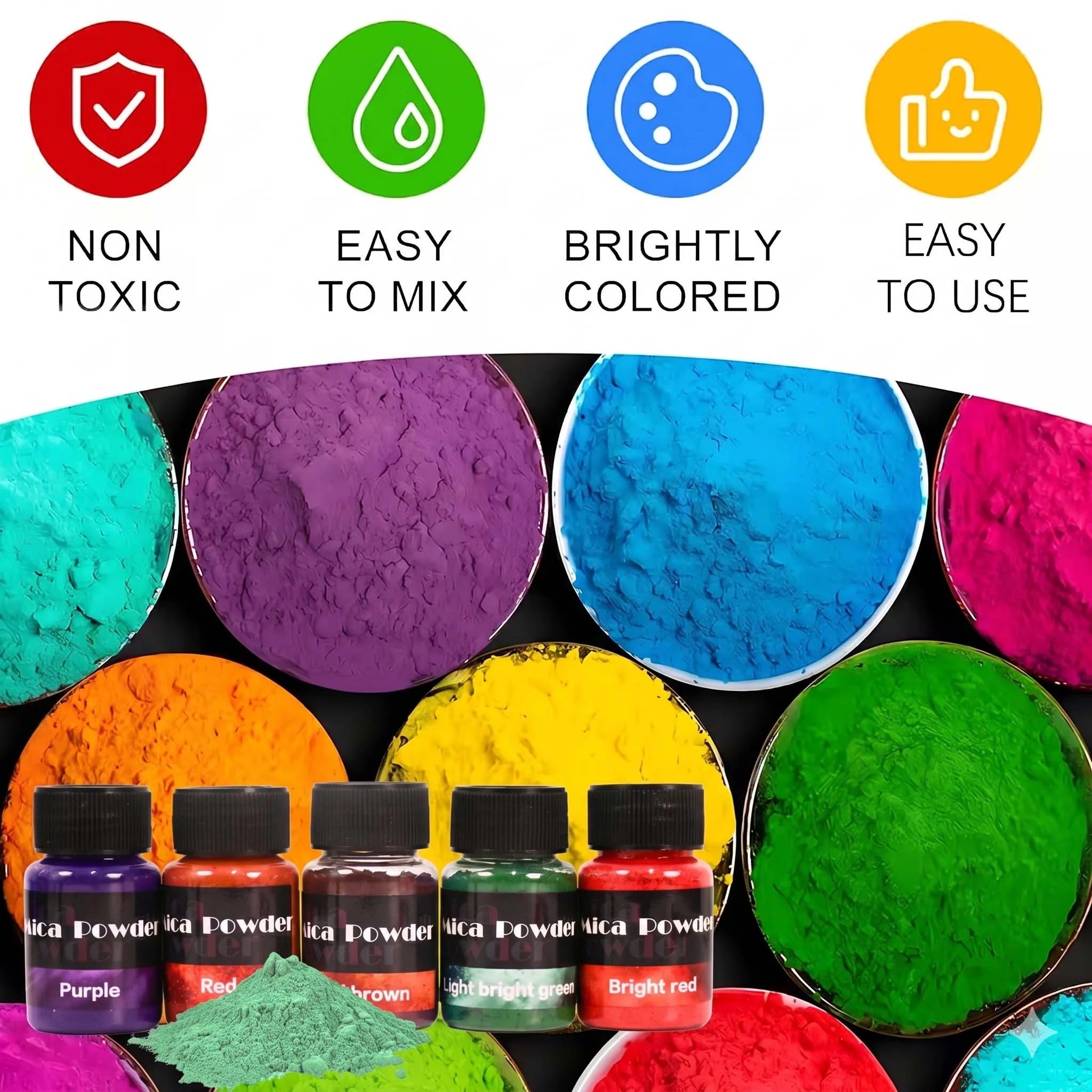 12-Color Gypsum Pigment Powder Dye DIY Crafting Resin Concrete Cement Plaster Materials Jewelry Making Tools