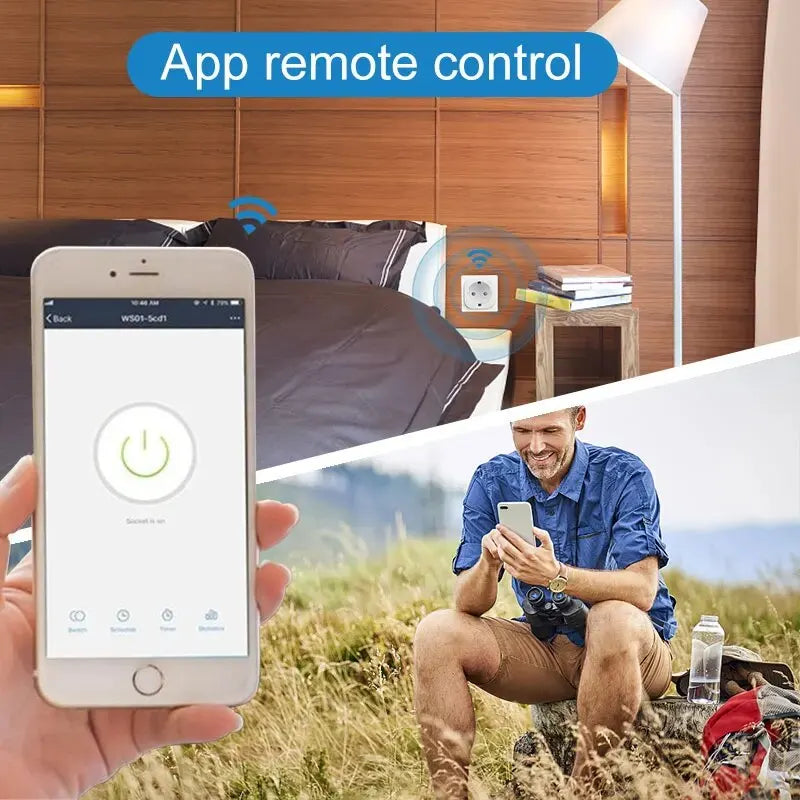 Tuya WIFI Smart Socket EU 16A/20A Wifi/Zigbee Smart Plug With Power Monitoring Smart HomeVoice Control Support Google Home Alexa