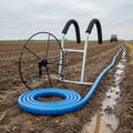 Shoulder-Carried Hose Reel Portable Hand-Crank Hose Winder Manual Irrigation Pipe Spool Sturdy Steel Construction Farming Tool
