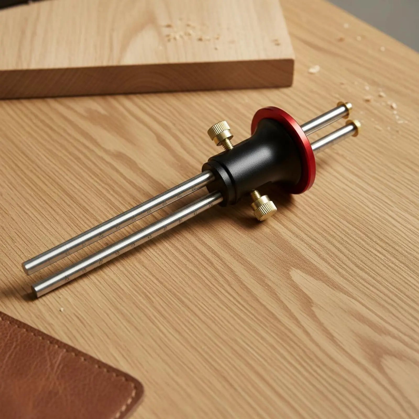 Twin Head Marking Gauge Clear Scale Carpentry Scribing Tool Parallel Line Scriber Sturdy Construction for DIY Hobbyists
