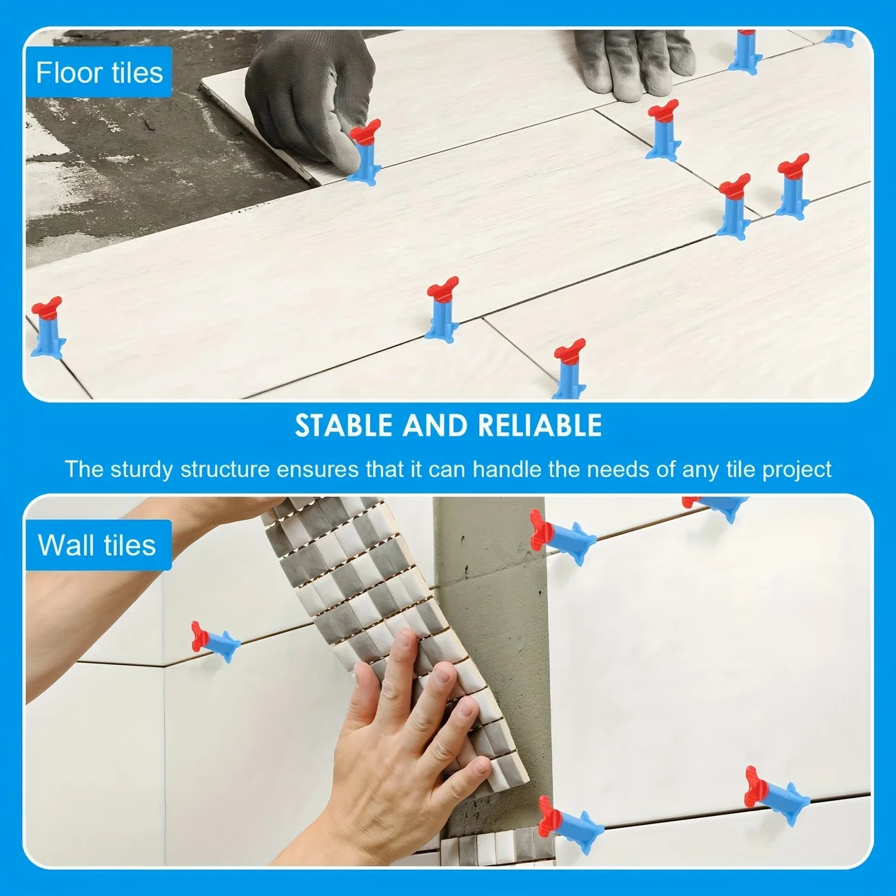 40Pcs New Design Tile Leveling Systeam Leveler Clips Spacers for Fixing Wall Floor Ceramic, Construction Tools, Reusable
