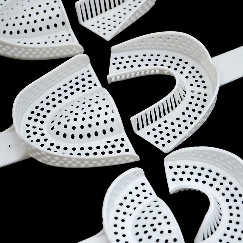 1pair Disposable Dental Impression Tray Plastic Teeth Holder Plaster Trays Spoon Oral Hygiene Dentist Tools