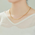 Luxury 24K 9999 Pure Gold real gold Women's Fashion Love Necklace