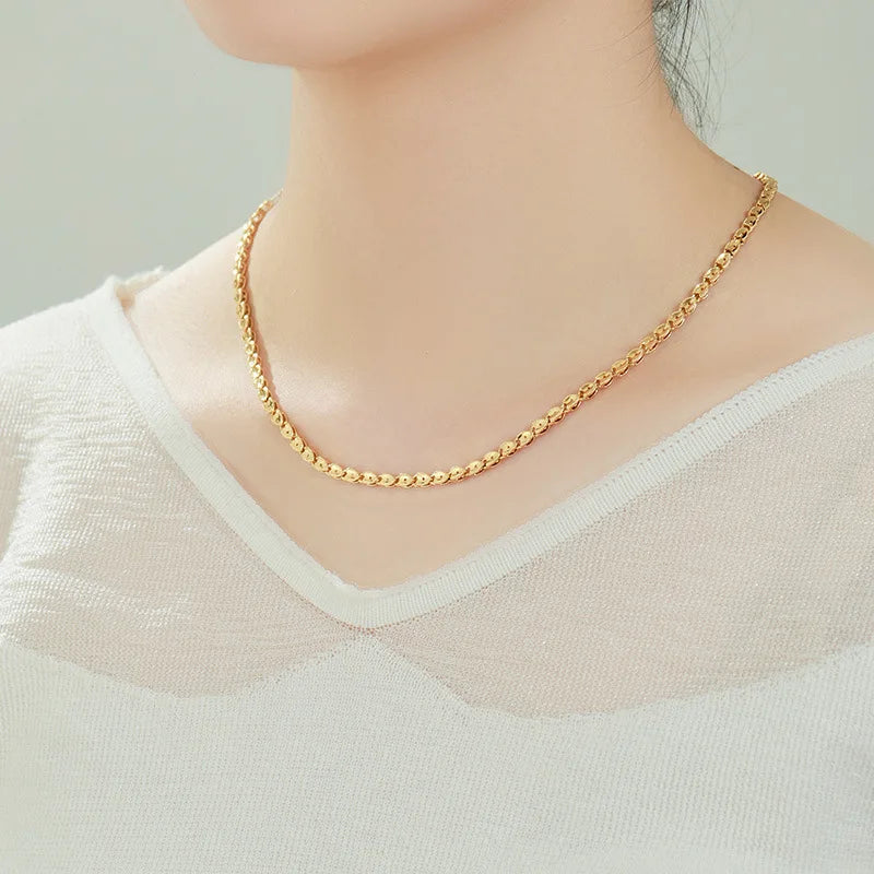 Luxury 24K 9999 Pure Gold real gold Women's Fashion Love Necklace