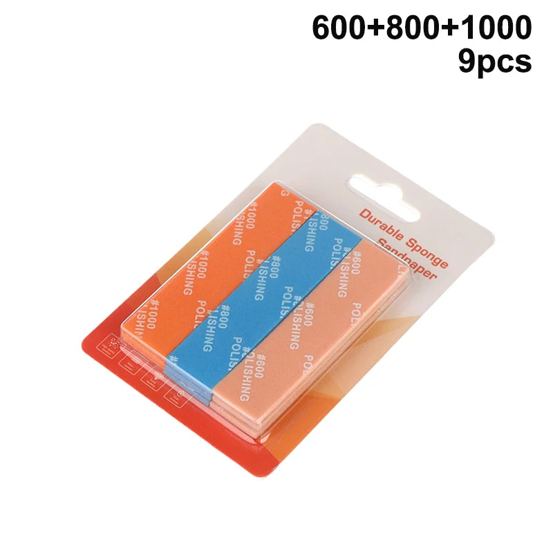 9Pcs/set 400~1200 Semi-rigid Sanding Sticks For Assembling Model Build Tools Hobby DIY MS-E Plastic Model Polishing Rod