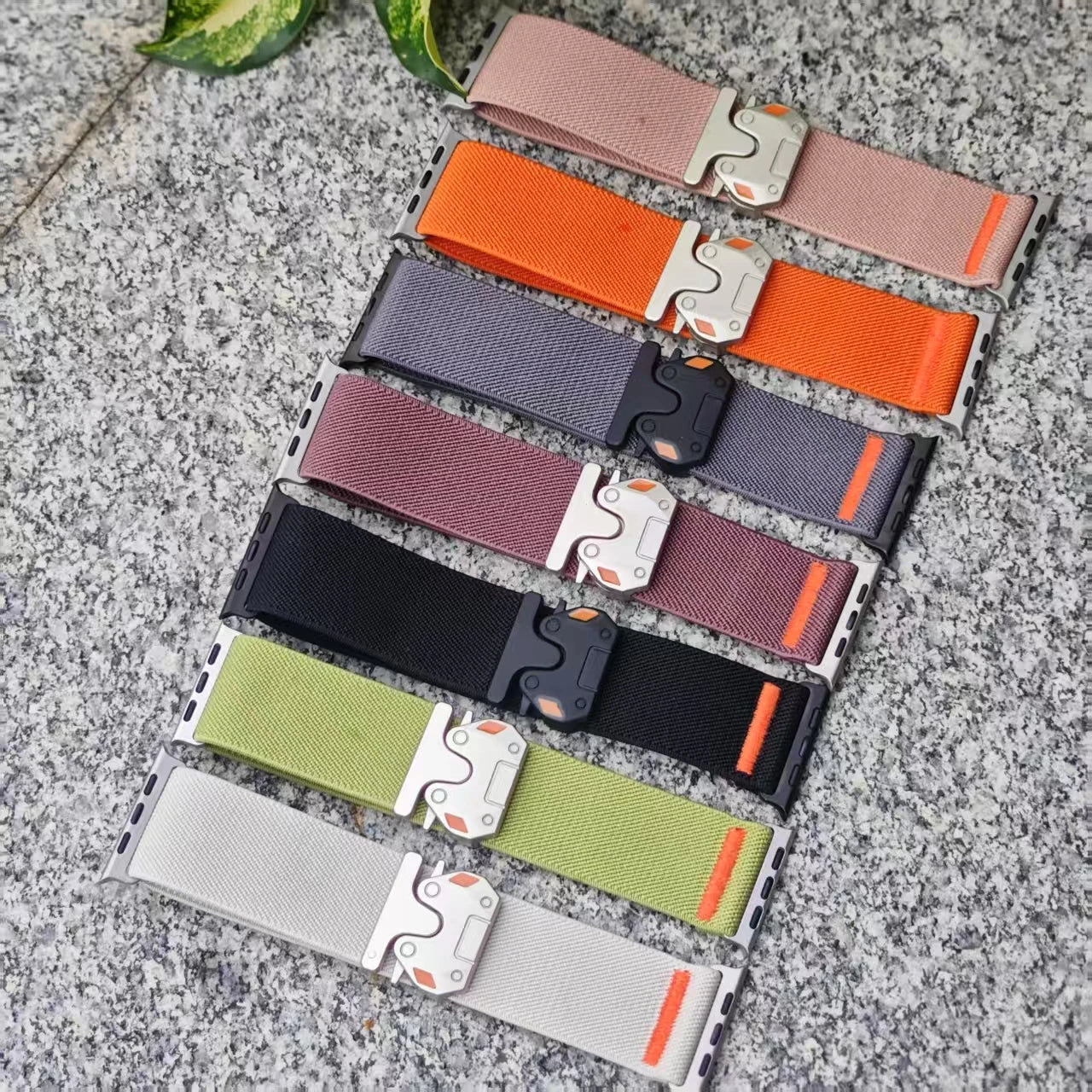 Parachute Buckle Nylon Band Compatible with Apple Watch，Stretchy Waterproof Fabric Strap for Men Women，Series 10 9 8 7 6 5 4 3 S