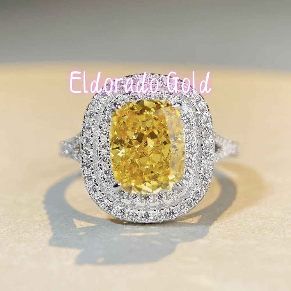Eldorado Gold  Luxury Solid Platinum PT950 Women's Diamond Ring Ring Full Diamond Moissanite Diamond Ring