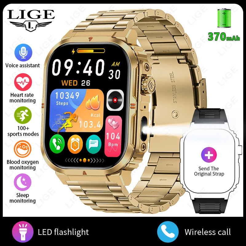 Men‘s Smart Watch 3ATM Waterproof Military Sport Fitness Women Smart Bracelet Blood Pressure Monitor Smartwatch Men Android iOS