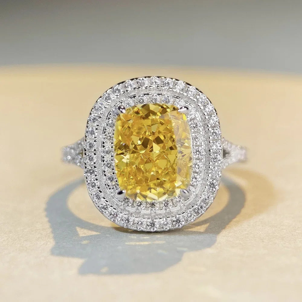 Eldorado Gold  Luxury Solid Platinum PT950 Women's Diamond Ring Ring Full Diamond Moissanite Diamond Ring