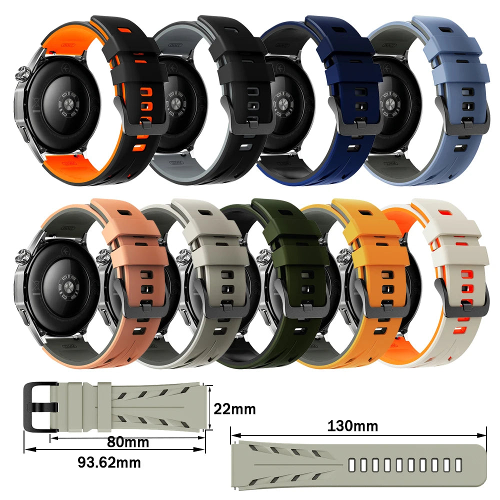 22mm Silicone Men Women Replace Watch Band For SUUNTO RACE 2 S/RUN /OCEAN/VERTICAL/5 PEAK/9 PEAK PRO DLC Bracelet Accessories