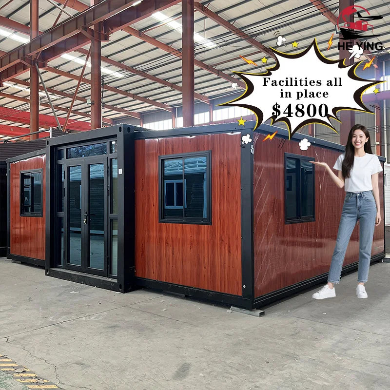 Customized 40ft Luxury Holiday Villa Expandable Container House With 1-4 Bedrooms Prefab Modular Steel Office Building Bathroom