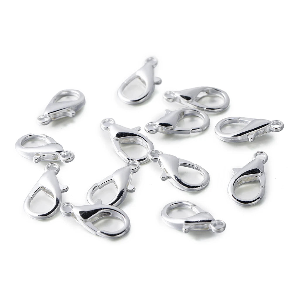 10pcs/lot Multiple Size Lobster Clasps Necklace Hooks Bracelets Connector Findings DIY Chains Jewelry Making Supplies Wholesale