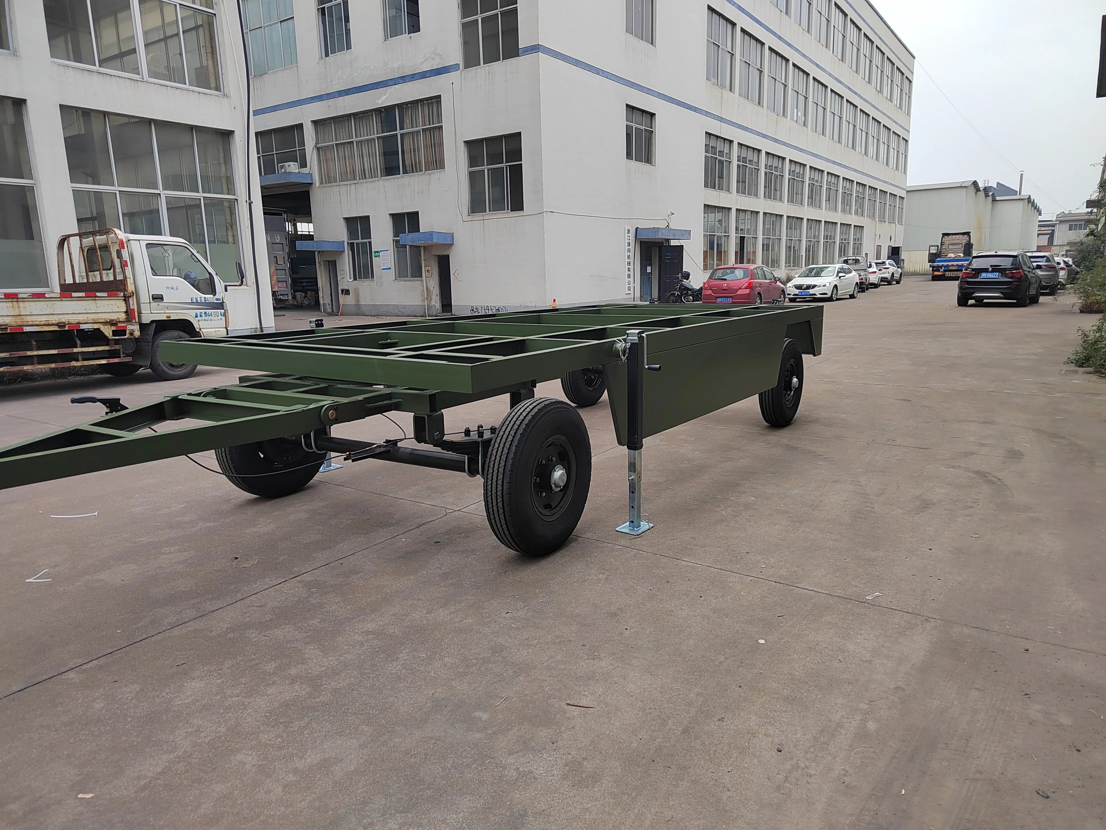 （Factory Direct Sale）Heavy Duty Tandem Trailer Max OEM Steel Truck  Container Trailer Frame House Base Trailer Chassis