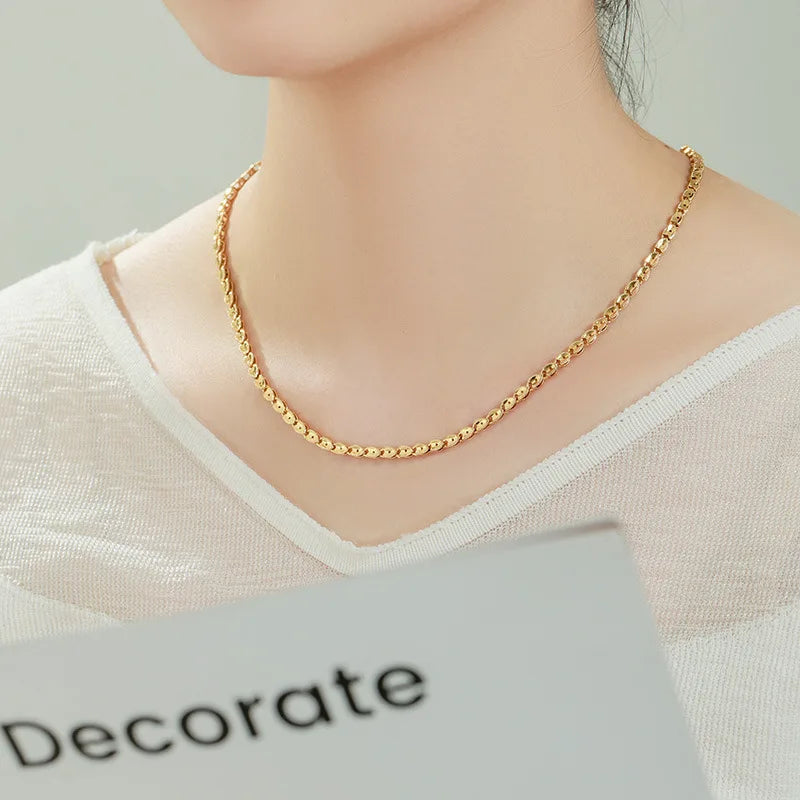 Luxury 24K 9999 Pure Gold real gold Women's Fashion Love Necklace
