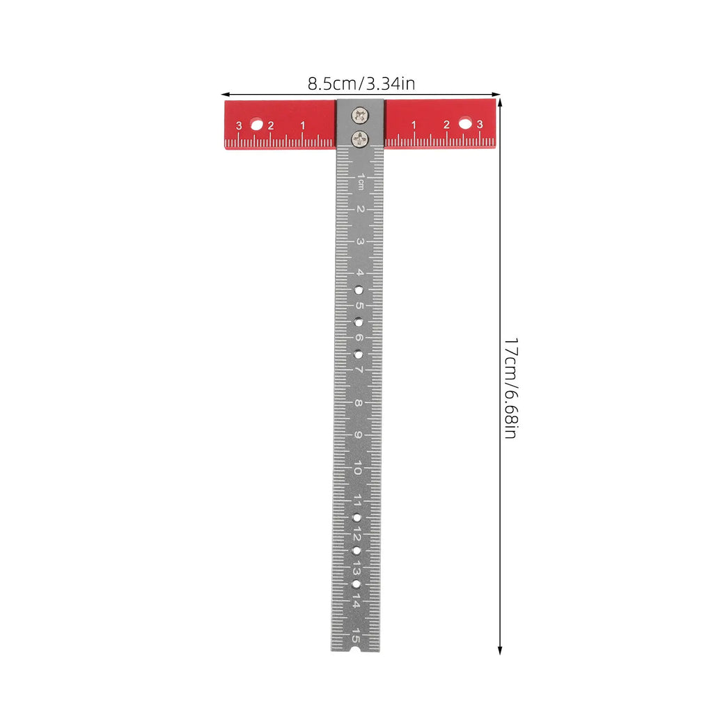 T-Shaped Aluminum Alloy Right Angle Ruler Precision Woodworking Measuring Tool for Carpenters DIY Marking Drafting Construction