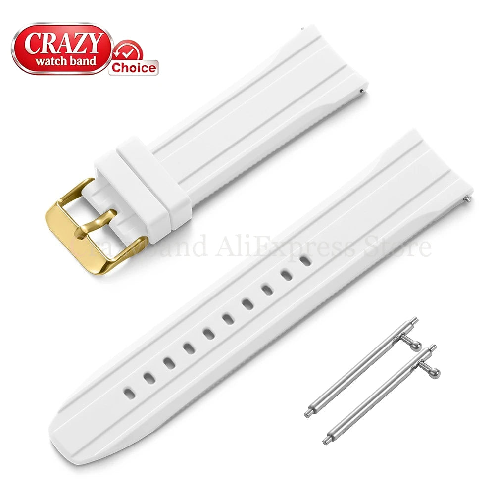Soft Silicone Watch Band Bracelet for Seiko for Citizen for Casio Women Men‘s Wrist Belt High Elasticity Bracelet 20mm22mm Strap