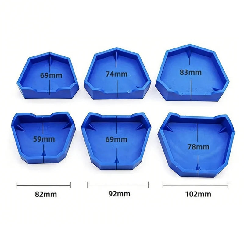 6pcs Dental Model Base Set Plaster Model Tray Silicon Rubber Impression Model Tools 3 Sizes Dentist Laboratory Former Base Kit
