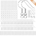 925 Silver/Gold Plated Earring Hooks for Jewelry Making, 900pcs Hypoallergenic Earring Making Kit,Earring Findings Jump Rings