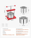 3L Manual Juice Extractor 0.8 Gallon For Home Kitchen Orchard Vineyard, Double Barrels Cider Press Apple Grape Tincture Honey Olive Oil Making Tool T-Handle Operation Silver Color Professional Grade Metal Construction