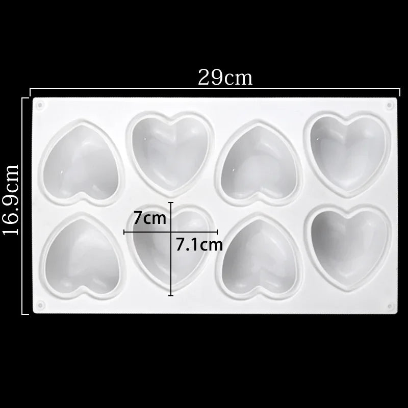 Love Heart Silicone Soap Mold Handmade Candle Making Kit Diy Chocolate Ice Soap Plaster Resin Cake Decoration Baking Tools